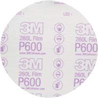 Hookit Finishing Film Abrasive Disc 260L 00971, 6" Dia., P600 Grit, Aluminum Oxide Air Extreme Inc.