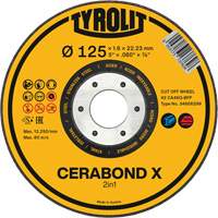 CERABOND X Cut-Off Wheel for Steel & Stainless Steel, 4-1/2" x 0.45", 7/8" Arbor, Type 1, Ceramic, 12250 RPM Air Extreme Inc.