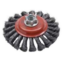 Twist Knot Saucer Cup Brush, 4" Dia., 0.02" Fill, 5/8"-11 Arbor, Steel Air Extreme Inc.