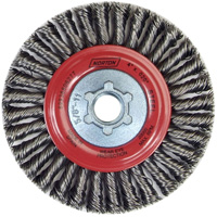 Brosse &agrave; fils nou&eacute;s pour cordons de soudure pour meuleuse angulaire, Dia. 4", Fils 0,02", Arbre 5/8"-11, Acier Air Extreme Inc.
