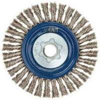 Brosse &agrave; fils nou&eacute;s pour cordons de soudure pour meuleuse angulaire, Dia. 5", Fils 0,02", Arbre 5/8"-11, Acier inoxydable Air Extreme Inc.
