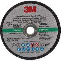 General Purpose Cut-Off Wheel, 01987, 3" x 0.04"/1/32", 3/8" Arbor, Aluminum Oxide Air Extreme Inc.