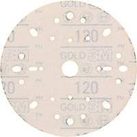 Hookit Gold Abrasive Disc, 6" Dia., 120 Grit, Aluminum Oxide, C-Weight Air Extreme Inc.