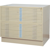 Steel Plan Files, 10 Drawers, 46-3/8" W x 35-3/8" D x 16-1/2" H Air Extreme Inc.
