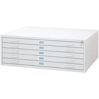 Steel Plan Files-5 Drawer, 5 Drawers, 53-3/8" W x 41-3/8" D x 16-1/2" H Air Extreme Inc.