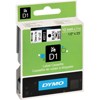 D1 Label Cassette, 12 mm x 23', Black on White Air Extreme Inc.