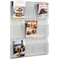 Literature Displays, Wall Mount, 9 Slots, Plastic, 30" W x 2" D x 36-7/8" H Air Extreme Inc.