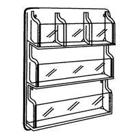 Literature Displays, Wall Mount, 9 Slots, Plastic, 30" W x 2" D x 36-7/8" H Air Extreme Inc.