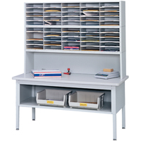 E-z Sort&reg; Mailroom Furniture-sorting Tables With Shelf-base Table With Shelf, 60" W x 28" D x 36" H, Laminate Air Extreme Inc.