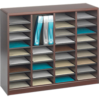 E-Z Stor&reg; Literature Organizer, Stationary, 36 Slots, Wood, 40" W x 3/4" D x 32-1/2" H Air Extreme Inc.