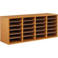 Adjustable Compartment Literature Organizer, Stationary, 24 Slots, Wood, 39-1/4" W x 11-3/4" D x 16-1/4" H Air Extreme Inc.