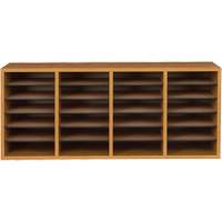 Adjustable Compartment Literature Organizer, Stationary, 24 Slots, Wood, 39-1/4" W x 11-3/4" D x 16-1/4" H Air Extreme Inc.