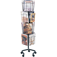 Literature Display Racks - Rotary Floor Displays, Rotating, 16 Slots, Wire Mesh, 15" W x 15" D x 60" H Air Extreme Inc.