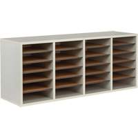 Adjustable Compartment Literature Organizer, Stationary, 24 Slots, Wood, 39-1/4" W x 11-3/4" D x 16-1/4" H Air Extreme Inc.