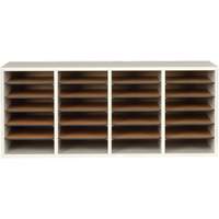 Adjustable Compartment Literature Organizer, Stationary, 24 Slots, Wood, 39-1/4" W x 11-3/4" D x 16-1/4" H Air Extreme Inc.