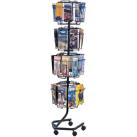 Literature Display Racks - Rotary Floor Displays, Rotating, 32 Slots, Wire Mesh, 15" W x 15" D x 60" H Air Extreme Inc.