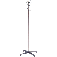 Coat Tree, 60" H, Steel, Black, 8 Hook(s) Air Extreme Inc.