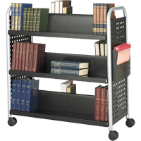 Scoot Book Carts, 200 lbs. Capacity, Black, 17-3/4" D x 41-1/4" L x 41-1/4" H, Steel Air Extreme Inc.
