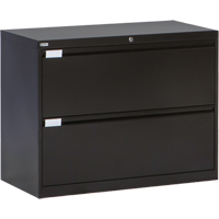 Lateral Filing Cabinet, Steel, 2 Drawers, 36" W x 18" D x 27-7/8" H, Black Air Extreme Inc.