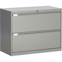 Lateral Filing Cabinet, Steel, 2 Drawers, 36" W x 18" D x 27-7/8" H, Grey Air Extreme Inc.