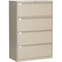 Lateral Filing Cabinet, Steel, 4 Drawers, 36" W x 18" D x 53-3/8" H, Beige Air Extreme Inc.