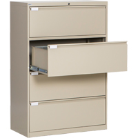 Lateral Filing Cabinet, Steel, 4 Drawers, 36" W x 18" D x 53-3/8" H, Beige Air Extreme Inc.