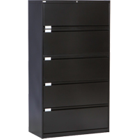 Lateral Filing Cabinet, Steel, 5 Drawers, 36" W x 18" D x 65-1/2" H, Black Air Extreme Inc.