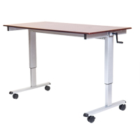 Adjustable Stand-Up Workstations, Stand-Alone Desk, 48-1/2" H x 48" W x 32-1/2" D, Walnut Air Extreme Inc.