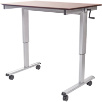 Adjustable Stand-Up Workstations, Stand-Alone Desk, 48-1/2" H x 59" W x 29-1/2" D, Walnut Air Extreme Inc.