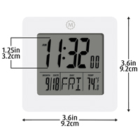 Horloge de bureau, Num&eacute;rique, &agrave; piles, 3,6" la x 1,5" p x 3,6" h, Blanc Air Extreme Inc.