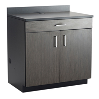 Modular Base Cabinet, Melamine, 39" H x 36" W x 25" D, Asian Night/Black Air Extreme Inc.