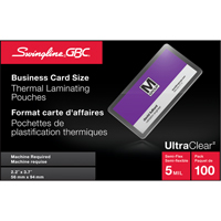 Pochettes lamin&eacute;es pour cartes d'affaires Swingline UltraClear Air Extreme Inc.