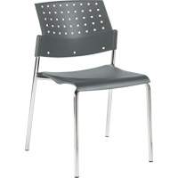 Armless Stacking Chairs, Plastic, 33" High, 300 lbs. Capacity, Grey Air Extreme Inc.