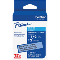 Laminated Tape for P-Touch&reg;, 12 mm x 8 m, Black on Blue Air Extreme Inc.