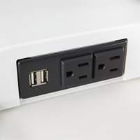 Soar Sit/Stand Electric Desk with Dual Monitor Arm, Desktop Unit, 37-1/4" H x 27-3/4" W x 22" D, White Air Extreme Inc.