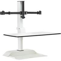 Soar Sit/Stand Electric Desk with Dual Monitor Arm, Desktop Unit, 37-1/4" H x 27-3/4" W x 22" D, White Air Extreme Inc.
