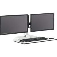 Soar Sit/Stand Electric Desk with Dual Monitor Arm, Desktop Unit, 37-1/4" H x 27-3/4" W x 22" D, White Air Extreme Inc.