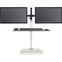 Soar Sit/Stand Electric Desk with Dual Monitor Arm, Desktop Unit, 37-1/4" H x 27-3/4" W x 22" D, White Air Extreme Inc.