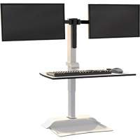 Soar Sit/Stand Electric Desk with Dual Monitor Arm, Desktop Unit, 37-1/4" H x 27-3/4" W x 22" D, White Air Extreme Inc.