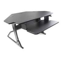 Goya Sit-Stand Corner Work Station, Desktop Unit, 20" H x 42" W x 37-4/5" D, Black Air Extreme Inc.