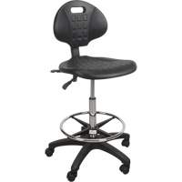Heavy-Duty Ergonomic Stool, Mobile, Adjustable, 39" - 48", Polyurethane Seat, Black Air Extreme Inc.