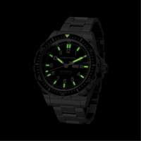 Tr&egrave;s grande montre automatique avec jour/date avec bracelet en acier inoxydable, Num&eacute;rique, &agrave; piles, 46 mm, Argent Air Extreme Inc.