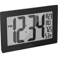 Horloge murale &agrave; r&eacute;glage et ajustement automatiques avec support, Num&eacute;rique, &agrave; piles, Noir Air Extreme Inc.