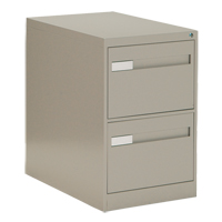 Vertical Filing Cabinet with Recessed Drawer Handles, 2 Drawers, 18.15" W x 26.56" D x 29" H, Beige Air Extreme Inc.