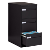 Vertical Filing Cabinet with Recessed Drawer Handles, 3 Drawers, 18.15" W x 26.56" D x 40" H, Black Air Extreme Inc.