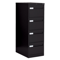 Vertical Filing Cabinet with Recessed Drawer Handles, 4 Drawers, 18.15" W x 26.56" D x 52" H, Black Air Extreme Inc.