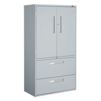 Multi-Stor Cabinet, Steel, 3 Shelves, 65-1/4" H x 36" W x 18" D, Grey Air Extreme Inc.