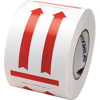 &eacute;tiquettes pour traitement sp&eacute;cial a/pictogramme Ce c&ocirc;t&eacute; vers le haut, 6" lo x 4" la, Rouge/blanc Air Extreme Inc.