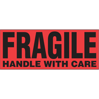 "Fragile Handle with Care" Special Handling Labels, 5" L x 2" W, Black on Red Air Extreme Inc.
