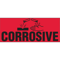 "Corrosive" Special Handling Labels, 5" L x 2" W, Black on Red Air Extreme Inc.